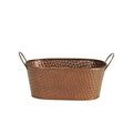 Wald Imports 7105-D4 9 in. Oval Hammered Metal Planter, 2PK 7105/D4